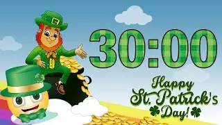 30 Minute 🍀 St. Patrick's Day 🍀 Countdown Timer - Irish Music Alarm 🎵
