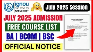 IGNOU Free Course July 2025 Admission | IGNOU Admission 2025 July Session_SC/ST Students_Scholarship