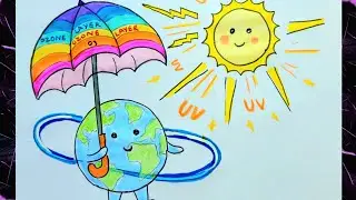 World Ozone Day Drawing / Ozone Layer drawing easy 