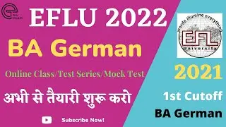 EFLU 2022 BA German | 2021 1st Cutoff List