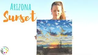 Acrylic Painting Tutorial | How to Paint a Sunset in the Desert