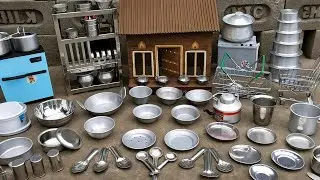 Miniature Steel Kitchen Set Unboxing | Full Kitchen Counter Stand