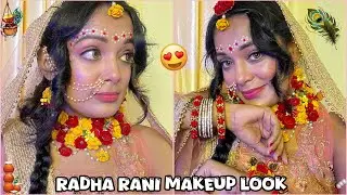 Radha Rani Makeup Look 😍🦚|| Step by step Full Makeup Tutorial 2024 🌸|| Makeup Lover_Khushi