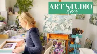 How I Package Artwork ( 👀 + SNEAK PEEK at New Paintings) | Studio Vlog