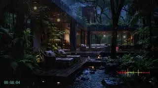 Soft rainfall sounds flowing slowly to reduce stress and tension