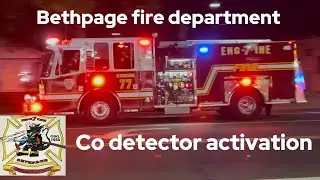 Bethpage fire department Engine 77 responding to a co detector activation