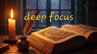 Medieval Alcemist's Study Ambiance | Heavy Rain, Crackling Fire & Relaxing Quill Writing Sounds.