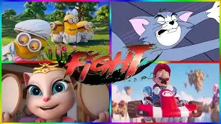 Cartoon Battle Royale 💥 Mario, Minions, Talking Angela & Tom  TILESHOP EXE #edmrush #tileshopedmrush