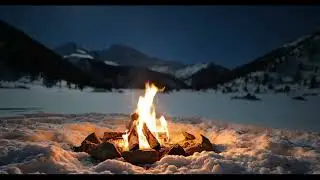 Campfire by the Cliff at Night 🔥 Cinematic Night Ambience for Sleep, Relaxation & Study (4K)