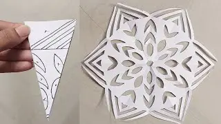 How to make easy and beautiful snowflakes ❄️♥️ #papercraft #snowflakes #part 122