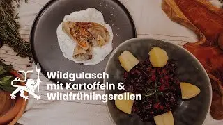 Wildgulasch mit Kartoffeln und Wildfr&uuml;hlingsrollen | Feinheimisch | Wir kochen Regional