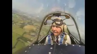 Veteran fighter pilot Tony Liskutin flies in a spitfire