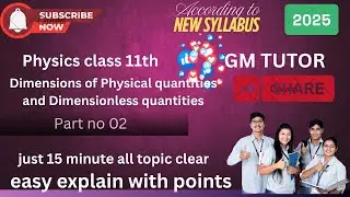 Dimensions and dimensionless quantities explain with derivation  with easy way(part 02)