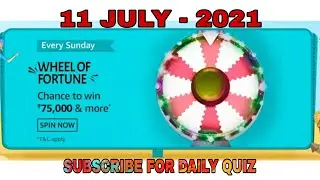Amazon Wheel Of Fortune Quiz Answers  l Win 1000 Amazon Pay Balance l 11 July 2021