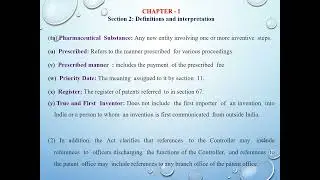 Indian Patent Agent Examination, Indian Patent Act,  # Section 1& 2 Description and #MCQ questions