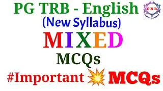 PG TRB ENGLISH | NEW SYLLABUS | Mixed MCQs | Important