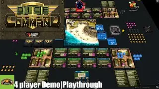 Dice Command - dice placement strategy - 4 player Demo | Playthrough