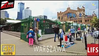 4k POLAND🚶🏽‍♂️#WALK ~ WARSAW ~ 😶‍🌫️ CHŁODNA 🛍 HALA MIROWSKA ~ 60fps #PrzezPolskę