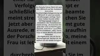 Porsche Fahrer liefert beste Ausrede aller Zeiten!