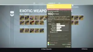 Destiny how to get / upgrade Exotic weapons