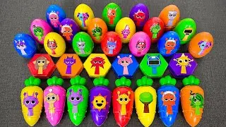 Finding All Incredibox Sprunki Characters in Slime Carrot Eggs! ASMR Clay Sounds & Satisfying