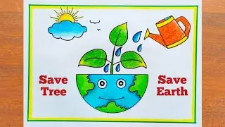 Save Environment Poster Drawing / World Environment Day Poster Drawing / Environment Day Drawing
