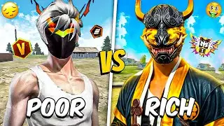 POOR V BADGE ID 💀 VS RICH ID 🤑 IN FREE FIRE | Which can Get More Wins❓