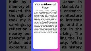Essay on visit to historical place #essay
