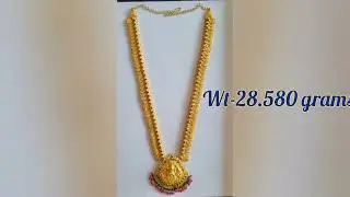 Latest  beautiful Gold long haram designs under 40 grams