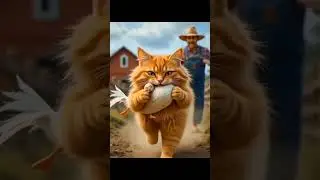 the cat stole the duck because it was very hungry #aivideo #aivideogenerated #cat #duck