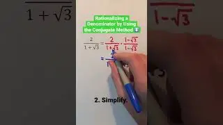 Rationalizing a Denominator by Using the Conjugate Method #Shorts #algebra #math #maths #mathematics