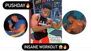 PUSHDAY with the boys @hashim.moe @amatofit #kingholac #fire #pushday #insaneworkout #andstill#gym