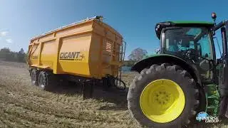 MUSTANG grain trailer benefits. Two grain trailers in Norway fields. Universe Group products