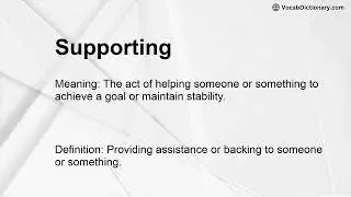 Supporting Meaning