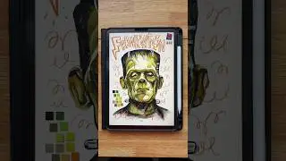✍️Drawing FRANKENSTEIN for HALLOWEEN 🎃 #art #drawing #procreate #digitalart #sketch