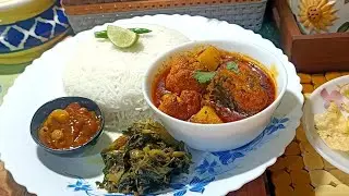 Phulkopi Alu Diye Rui Macher Jhol /Cauliflower Potato fish Curry/ गोभी आलू fish curry /#nivekirshoi 