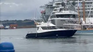 Rodman 1250 Fast Fishing/Cruising Boat Mooring at Falmouth Marina, UK 11th September 2023.