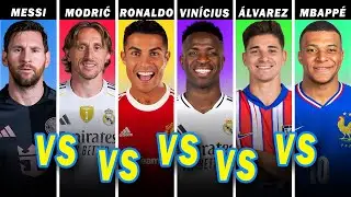 Comparison: Messi vs Ronaldo vs Modrić vs Vin&iacute;cius Jr vs &Aacute;lvarez vs Mbapp&eacute; | Who is the Best?
