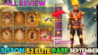 SEPTEMBER ELITE PASS FULL REVIEW | FREE FIRE SISSON 52 ELITE PASS ||