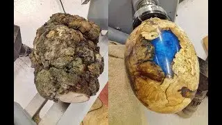Woodturning - One Big Ugly Burl into a dragon egg !!