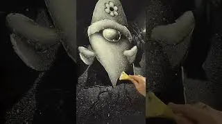 Create an Easter Gonk with snow spray #art #snowart #drawing