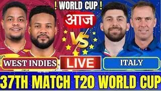 West Indies vs Italy Live Match Today | 37th T20 Live Score & Commentary WI vs ITA T20 World Cup