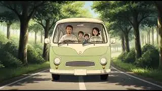 A Quiet Day by the Sea | Cozy Family Van Life (Ghibli-Inspired)