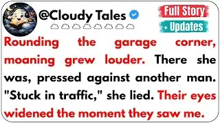 Rounding the garage corner, moaning grew louder. There she was, pressed against another man....