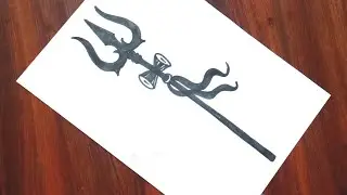 trishul drawing | how to draw trishul (tattoo) | trishul tattoo design | step by step | drawing