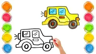 How To Draw cute jeep Drawing, Painting & Coloring For Kids and Toddlers_ Child Art🌈🎨