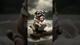Hero Pug Rescues Adorable Baby from Devastating Flood | Heartwarming Story #rescue #animal #story