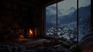 Silent Snow, Steady Firelight ❄️ A Night Soundscape for Deep Rest and Inner Peace