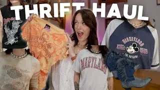 I Found Vintage Disney, Harley Davidson & VS at the Thrift!! (TRY ON HAUL)