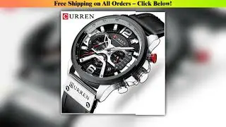 CURREN Mens Watches Top Brand Luxury Leather Sports Watch Men Fashion Chronograph Quartz Man Clock